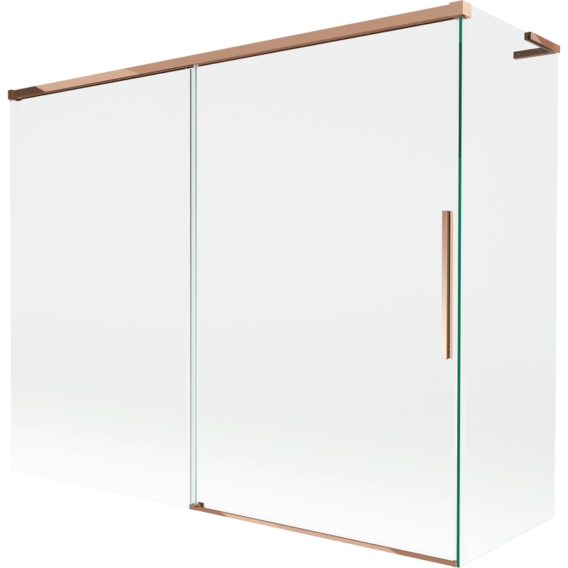 Mexen Rox L vaňová zástenka 2-krídlová posuvná 190 + 80 x 150 cm, transparentná, ružové zlato - 8C9L-190-080-60-00