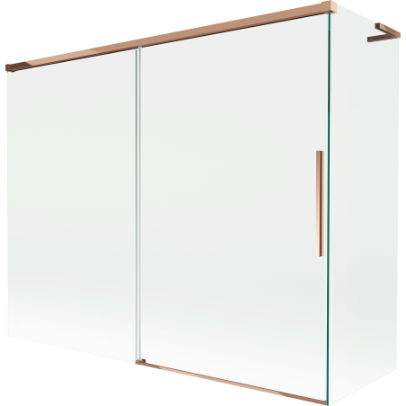 Mexen Rox L vaňová zástenka 2-krídlová posuvná 190 + 80 x 150 cm, transparentná, ružové zlato - 8C9L-190-080-60-00