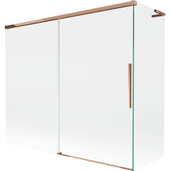 Mexen Rox L paraván na vaňu 2-krídlový posuvný 180 + 80 x 150 cm, transparentný, ružové zlato - 8C9L-180-080-60-00