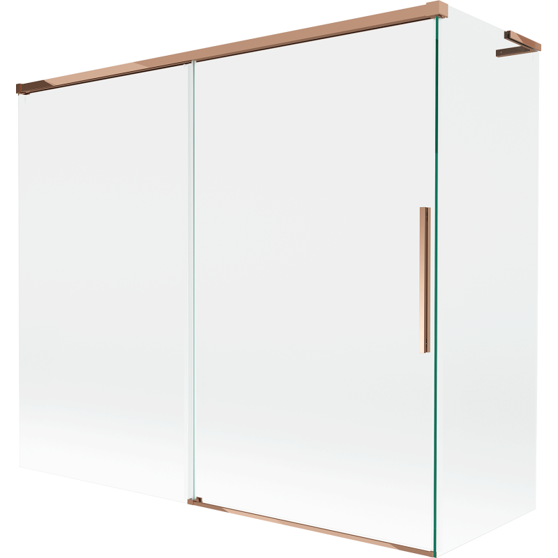 Mexen Rox L sprchová zásten 2-krídlová posuvná 180 + 80 x 150 cm, transparentná, ružové zlato - 8C9L-180-080-60-00