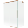 Mexen Rox L vaňová zástenka 2-krídlová zasúvacia 120 + 70 x 150 cm, transparentná, brúsená meď - 8C9L-120-070-65-00