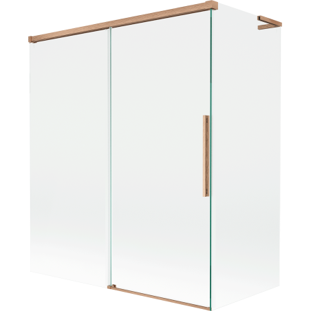 Mexen Rox L vaňová zástena 2-dverová posuvná 140 + 70 x 150 cm, transparentná, brúsená meď - 8C9L-140-070-65-00
