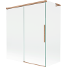 Mexen Rox L vaňová zástena 2-dverová posuvná 140 + 70 x 150 cm, transparentná, brúsená meď - 8C9L-140-070-65-00
