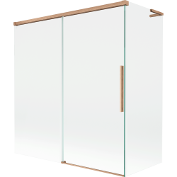 Mexen Rox L vaňová zástena 2-krídlová posuvná 150 + 70 x 150 cm, transparentná, brúsená meď - 8C9L-150-070-65-00