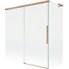 Mexen Rox L vaňová zástena, 2-krídlová posuvná 150 + 70 x 150 cm, transparentná, brúsená meď - 8C9L-150-070-65-00
