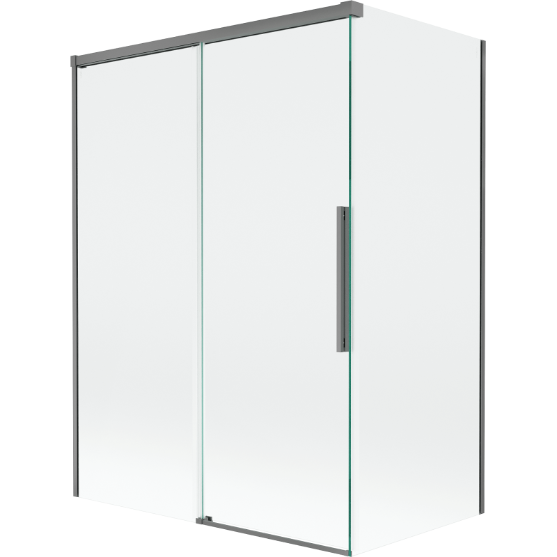 Mexen Rox sprchový paraván 2-krídlový posuvný 120 + 70 x 150 cm, transparentný, gun metal - 8C9-120-070-95-00
