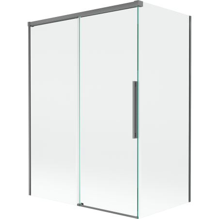 Mexen Rox sprchový paraván 2-krídlový posuvný 120 + 70 x 150 cm, transparentný, gun metal - 8C9-120-070-95-00