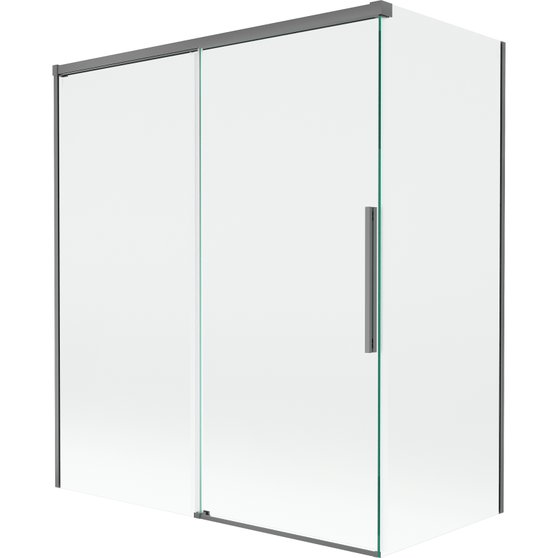 Mexen Rox sprchová zásteny 2-krídlová zasúvacia 140 + 70 x 150 cm, priehľadná, gun metal - 8C9-140-070-95-00
