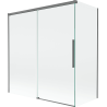 Mexen Rox sprchový záves do vane, 2-krídlový posuvný 150 + 70 x 150 cm, priehľadný, tmavý kov - 8C9-150-070-95-00