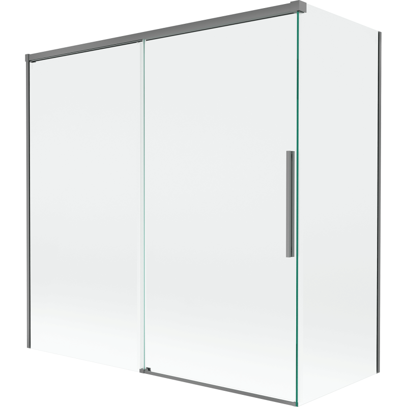 Mexen Rox sprchová zástena vaňová dvojkrídlová posuvná 160 + 70 x 150 cm, transparentná, gun metal - 8C9-160-070-95-00