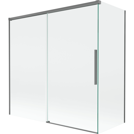 Mexen Rox sprchová zástena vaňová dvojkrídlová posuvná 160 + 70 x 150 cm, transparentná, gun metal - 8C9-160-070-95-00