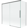 Mexen Rox sprchová zástena vaňová dvojkrídlová posuvná 160 + 70 x 150 cm, transparentná, gun metal - 8C9-160-070-95-00