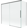 Mexen Rox sprchový záves na vaňu, 2-krídlový posuvný 170 + 70 x 150 cm, transparentný, zbraňový kov - 8C9-170-070-95-00