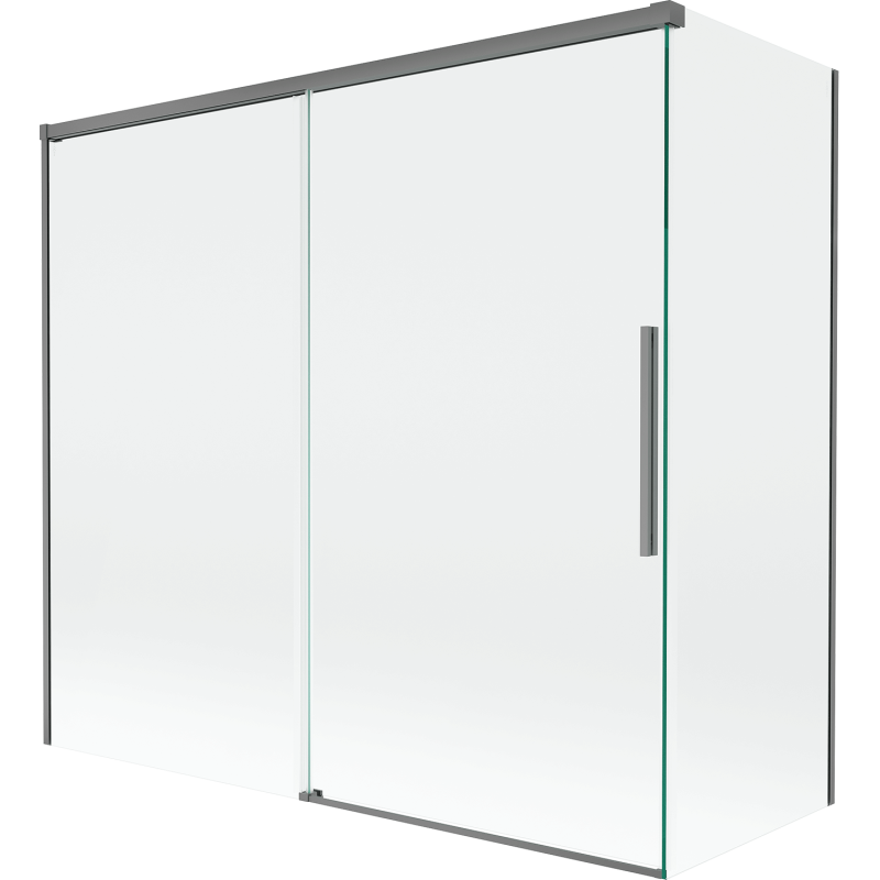 Mexen Rox kúpeľňová zástena, 2-krídlová posuvná 170 + 75 x 150 cm, transparentná, gun metal - 8C9-170-075-95-00