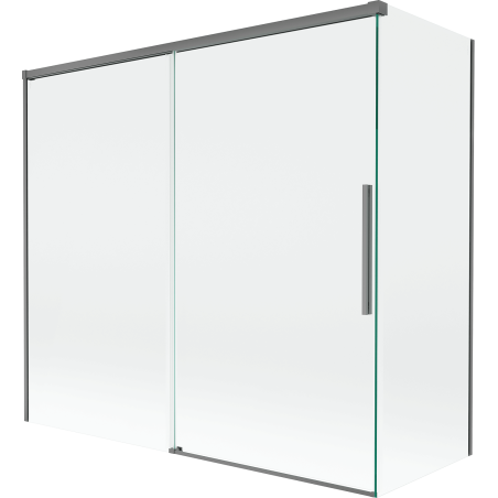 Mexen Rox kúpeľňová zástena, 2-krídlová posuvná 170 + 75 x 150 cm, transparentná, gun metal - 8C9-170-075-95-00