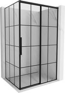 Mexen Rox sprchová kabína posuvná pravá 145 x 95 cm, čierna mriežka, čierna - 8C2-145-095-70-77-P