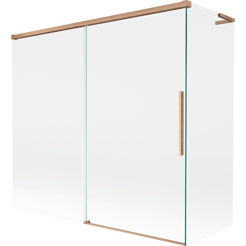 Mexen Rox L dvojkrídlové posuvné vanové zásteny 170 + 70 x 150 cm, priehľadné, brúsená meď - 8C9L-170-070-65-00