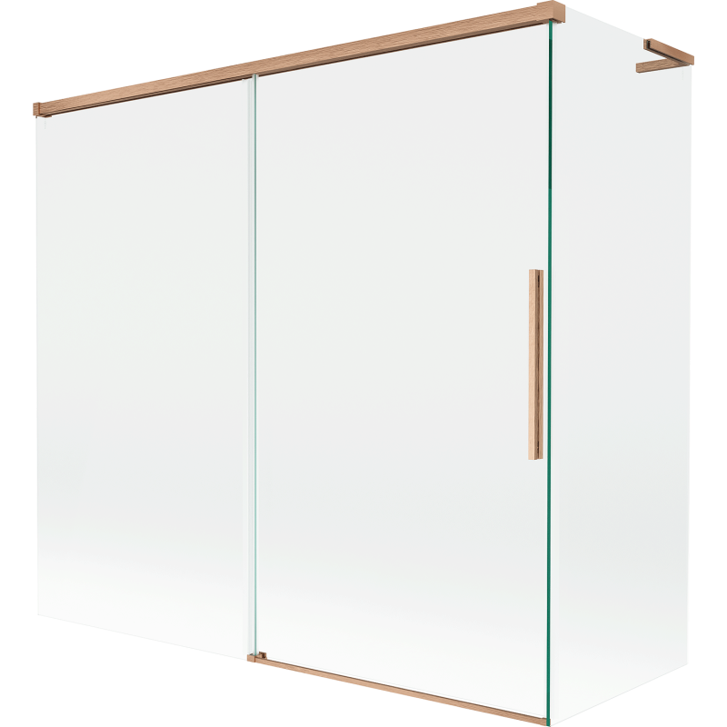 Mexen Rox L vaňová zástena 2-krídlová posuvná 170 + 70 x 150 cm, transparentná, brúsená meď - 8C9L-170-070-65-00