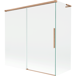 Mexen Rox L dvojkrídlová zasúvacia vaňová zástena 160 + 80 x 150 cm, priehľadná, brúsená meď - 8C9L-160-080-65-00