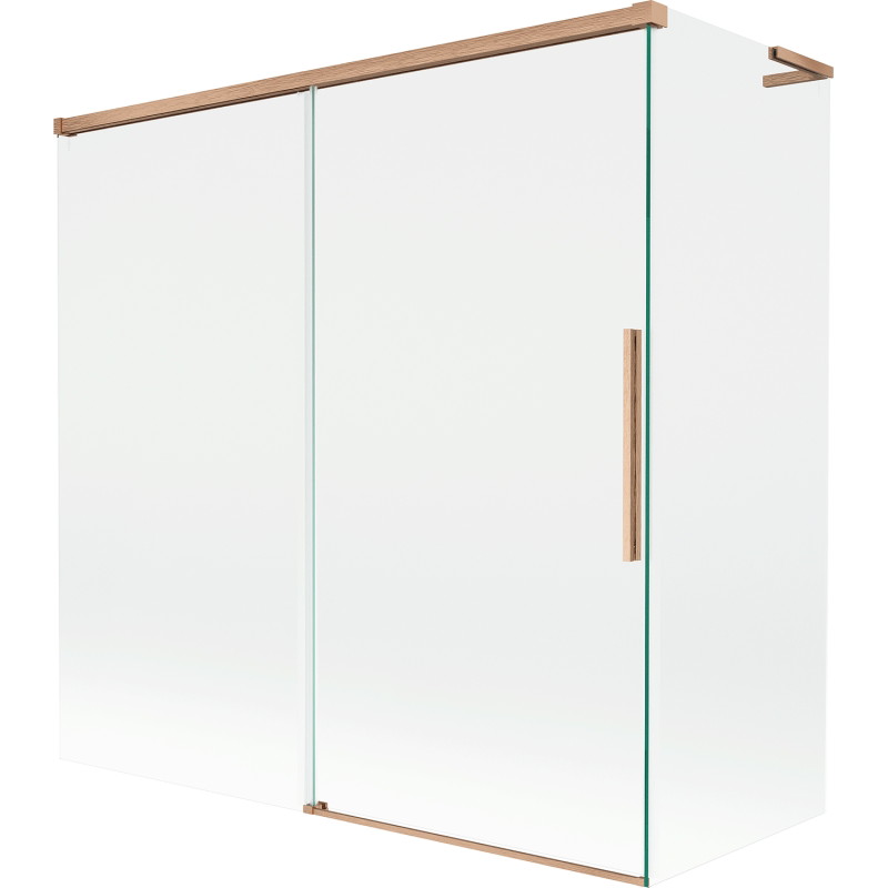 Mexen Rox L dvojkrídlová zasúvacia vaňová zástena 160 + 80 x 150 cm, priehľadná, brúsená meď - 8C9L-160-080-65-00