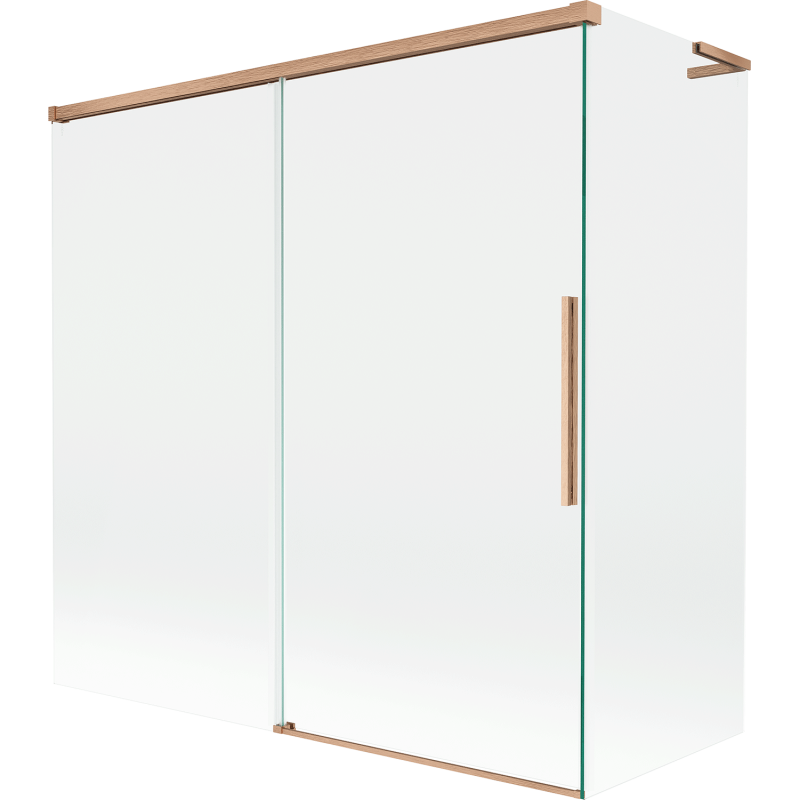 Mexen Rox L vaňová zástenka 2-krídlová posuvná 160 + 80 x 150 cm, priehľadná, brúsená meď - 8C9L-160-080-65-00