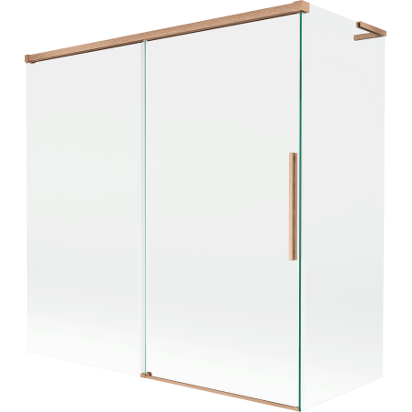 Mexen Rox L vaňová zástenka 2-krídlová posuvná 160 + 80 x 150 cm, priehľadná, brúsená meď - 8C9L-160-080-65-00