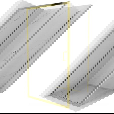 Mexen Apia sprchová kabína, posuvné dvere 100 x 100 cm, transparentnéné, zlatá - 840-100-100-50-00