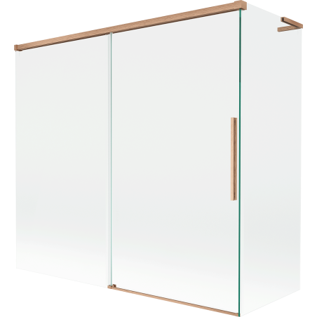 Mexen Rox L sprchová zástena dvojkrídlová posuvná 170 + 80 x 150 cm, priehľadná, leštený meď - 8C9L-170-080-65-00