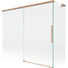 Mexen Rox L vaňový paraván, dvojkrídlový posuvný 180 + 80 x 150 cm, transparentný, brúsená meď - 8C9L-180-080-65-00