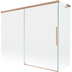 Mexen Rox L dvojdielna rozkladacia sprchová zástena 190 + 80 x 150 cm, transparentná, brúsená meď - 8C9L-190-080-65-00