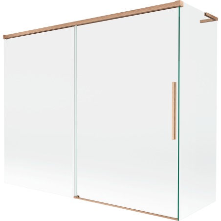 Mexen Rox L vaničková zástena 2-krídlová posuvná 190 + 80 x 150 cm, transparentná, brúsená meď - 8C9L-190-080-65-00