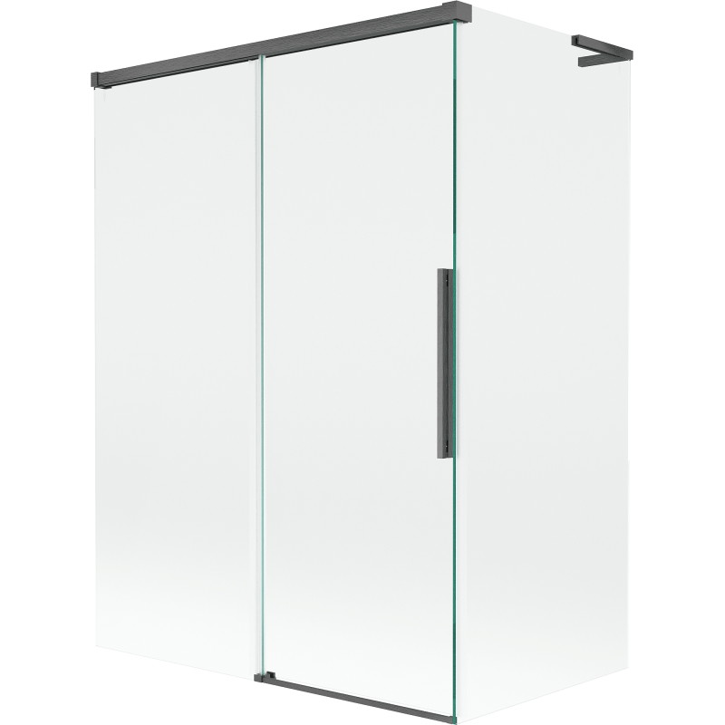 Mexen Rox L dvojdielna zasúvacia vaňová zástena 120 + 70 x 150 cm, transparentná, brúsená v odtieni gun gray