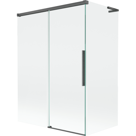 Mexen Rox L dvojdielna zasúvacia vaňová zástena 120 + 70 x 150 cm, transparentná, brúsená v odtieni gun gray