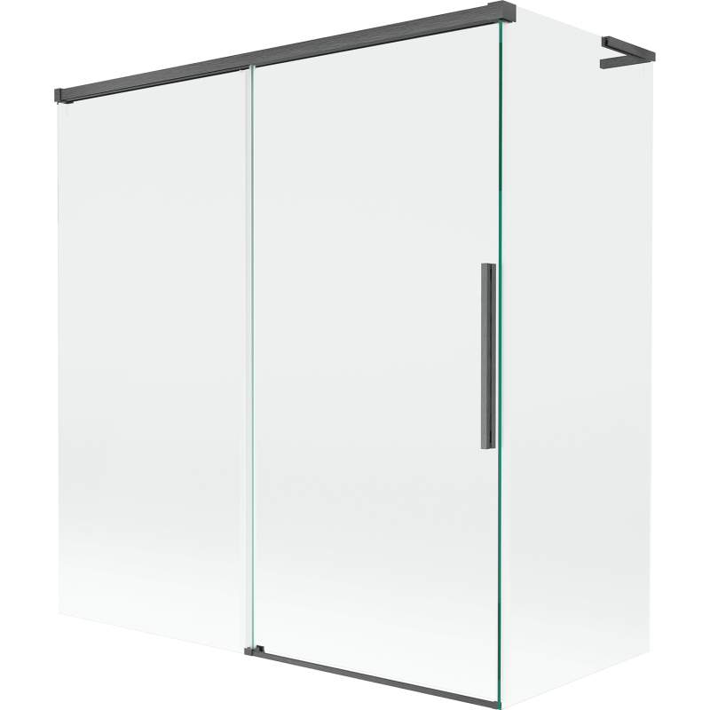Mexen Rox L sprchová zástena, 2-krídlová posuvná 150 + 70 x 150 cm, transparentná, kefovaná gun gray - 8C9L-150-070-66-00