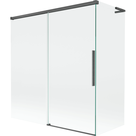 Mexen Rox L sprchová zástena, 2-krídlová posuvná 150 + 70 x 150 cm, transparentná, kefovaná gun gray - 8C9L-150-070-66-00