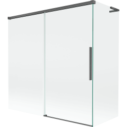Mexen Rox L dvojkrídlový sprchový záves, posuvný 160 + 70 x 150 cm, transparentný, brúsený gun gray - 8C9L-160-070-66-00