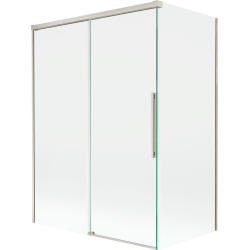 Mexen Rox sprchová zástenka 2-krídlová posuvná 120 + 70 x 150 cm, priehľadná, brúsený nikel - 8C9-120-070-97-00