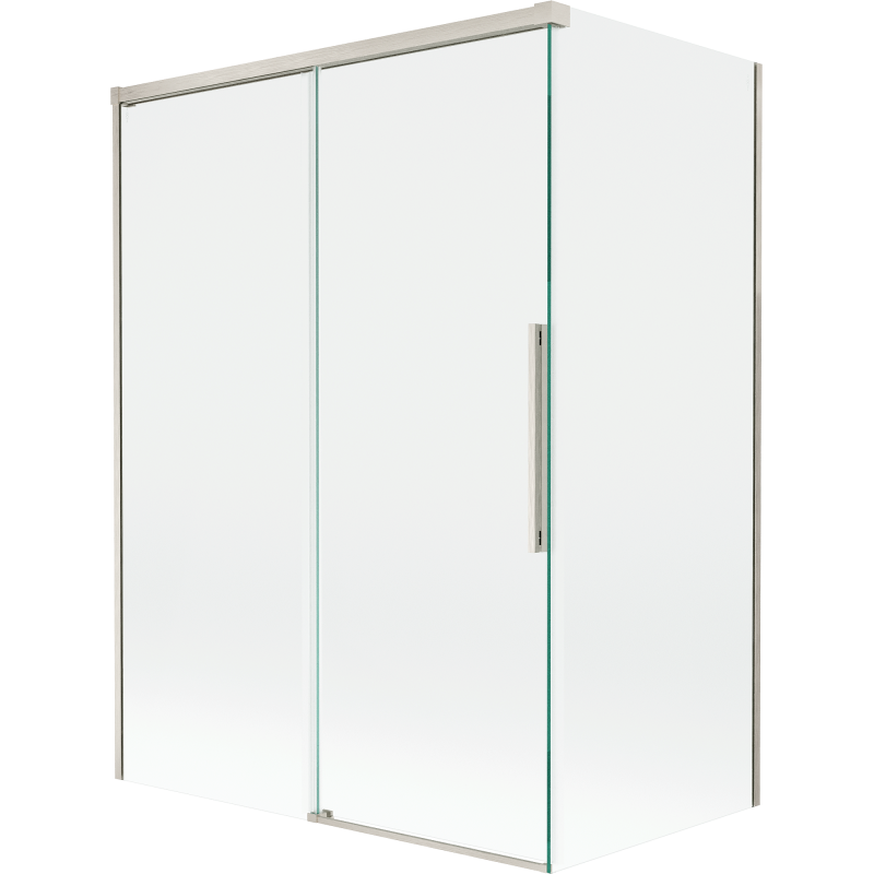 Mexen Rox sprchová zástena na vaňu 2-krídlová posuvná 120 + 70 x 150 cm, transparentná, brúsený nikel - 8C9-120-070-97-00