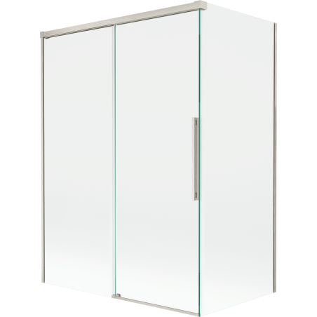 Mexen Rox sprchová zástena na vaňu 2-krídlová posuvná 120 + 70 x 150 cm, transparentná, brúsený nikel - 8C9-120-070-97-00