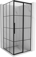 Mexen Rox sprchový kút posuvný pravý 100 x 100 cm, čierna mriežka, čierny - 8C2-100-100-70-77-P