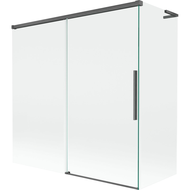 Mexen Rox L dvojdielna posuvná vaňová stena 160 + 75 x 150 cm, priehľadná, brúsená zbraň šedá - 8C9L-160-075-66-00