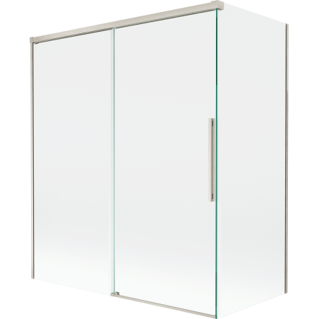 Mexen Rox sprchový záves 2-krídlový posuvný 140 + 70 x 150 cm, transparentný, brúsený nikel - 8C9-140-070-97-00