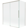Mexen Rox sprchový záves 2-krídlový posuvný 140 + 70 x 150 cm, transparentný, brúsený nikel - 8C9-140-070-97-00