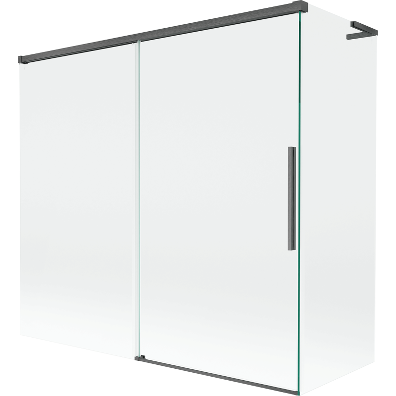 Mexen Rox L vaňová zástena 2-krídlová posuvná 170 + 75 x 150 cm, transparentná, gun šedá kartáčovaná - 8C9L-170-075-66-00
