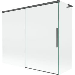 Mexen Rox L dvojdielna zasúvacia vaňová zástena 180 + 90 x 150 cm, priehľadná, brúsená šedá - 8C9L-180-090-66-00