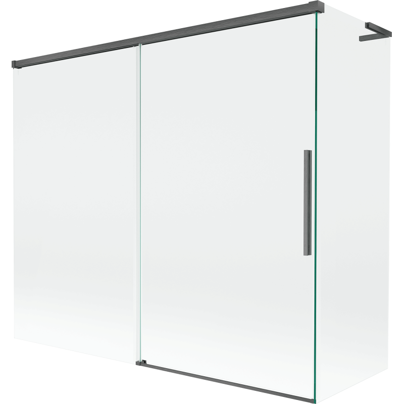 Mexen Rox L vaňová zástenka 2-krídlová posuvná 180 + 90 x 150 cm, transparentná, brúsená gun gray - 8C9L-180-090-66-00