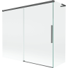 Mexen Rox L vaňová zástena 2-krídlová posuvná 180 + 90 x 150 cm, transparentná, kartáčovaná šedá - 8C9L-180-090-66-00