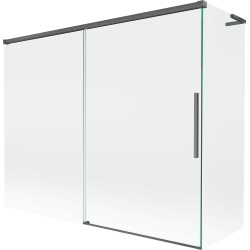 Mexen Rox L dvojdverová posuvná vaňová zástena 190 + 90 x 150 cm, priehľadná, brúsená gun gray - 8C9L-190-090-66-00