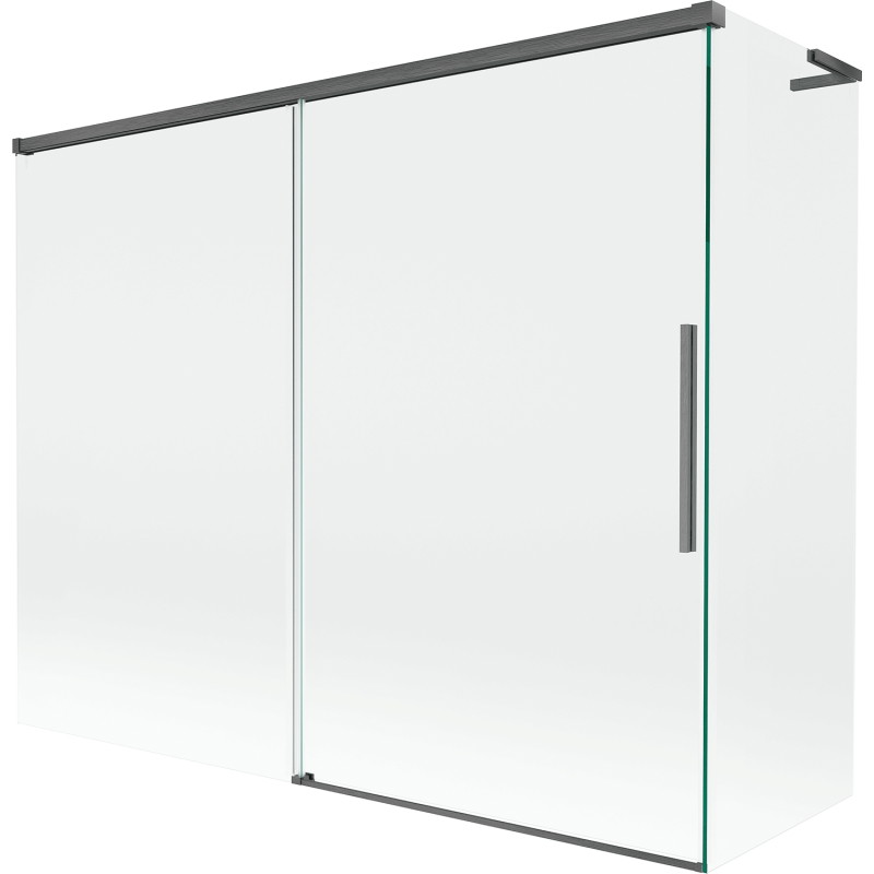 Mexen Rox L dvojdverová posuvná vaňová zástena 190 + 90 x 150 cm, priehľadná, brúsená gun gray - 8C9L-190-090-66-00