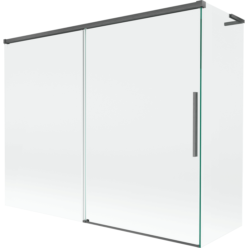 Mexen Rox L sprchová zástena 2-krídlová posuvná 190 + 90 x 150 cm, transparentná, kartáčovaná tmavá sivá - 8C9L-190-090-66-00